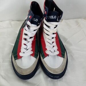 Polo Ralph Lauren High Top Sneakers Men US 10D American Flag Ski Graphic Solomon